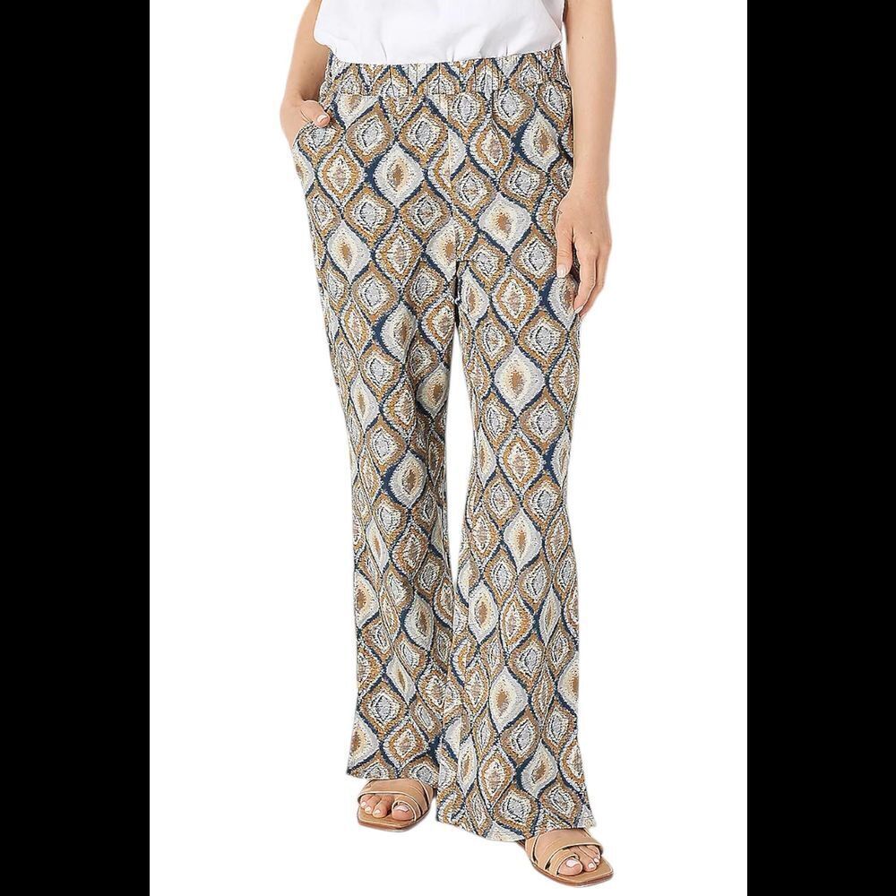 AmberNoon II by Dr. Erum Ilyas Beach Pant with Pockets Black Multi - Regular